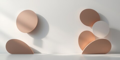 Abstract Minimalist Interior Design with Geometric Shapes and Sunlight