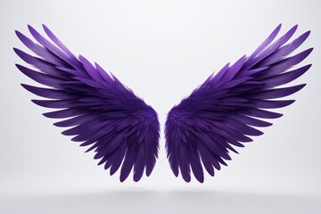 Obraz premium purple wings on a white background