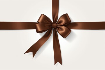Fototapeta premium a close up of a brown ribbon with a bow on it