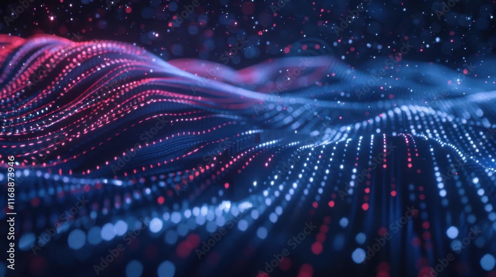 Poster futuristic abstract background concept. network conveying connectivity, complexity and data flood of