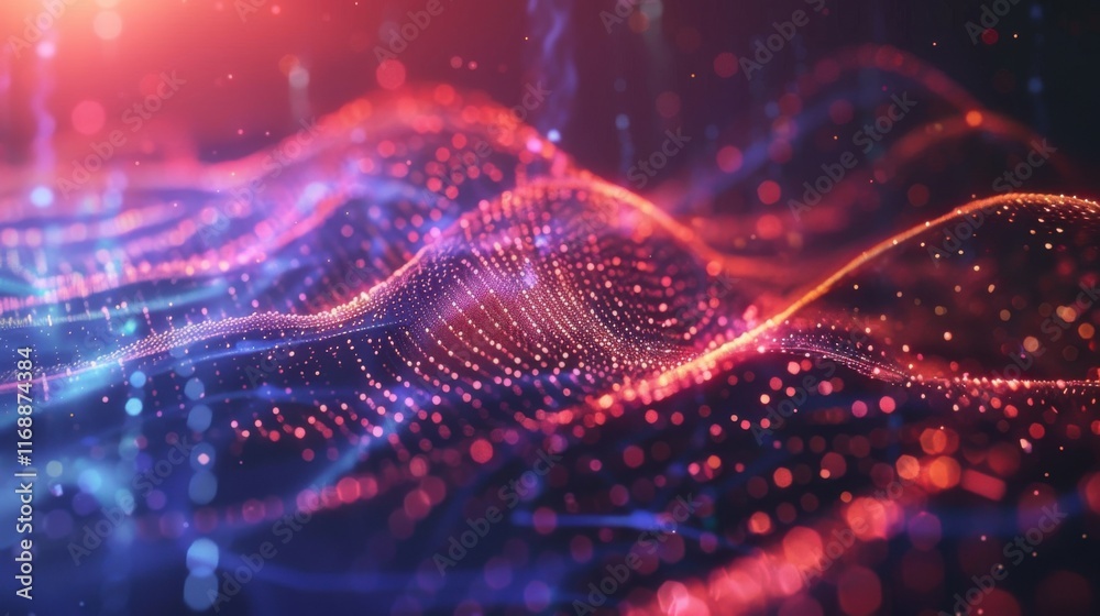 Poster futuristic abstract background concept. network conveying connectivity, complexity and data flood of