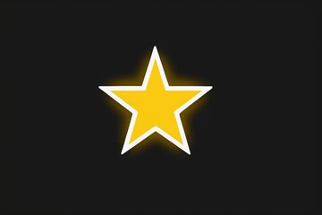 Obraz premium yellow star on black background with yellow light