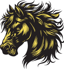 Obraz premium Wild Horse Head with Ferocious Look and Aggressive Action 