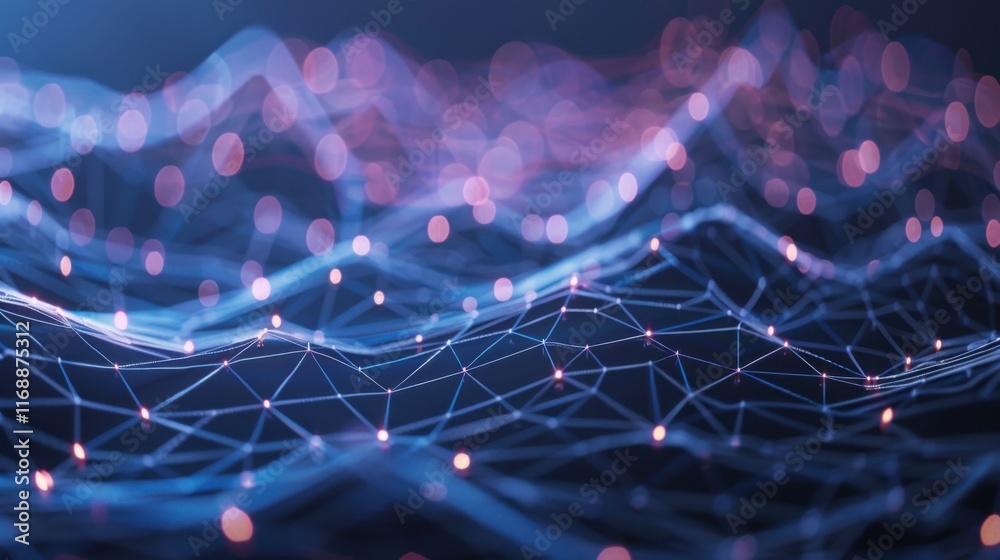 Poster futuristic abstract background concept. network conveying connectivity, complexity and data flood of