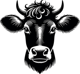 Jersey Cow vector black silhouette cricut design for T-shirt

