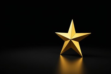Obraz premium a close up of a gold star on a black surface