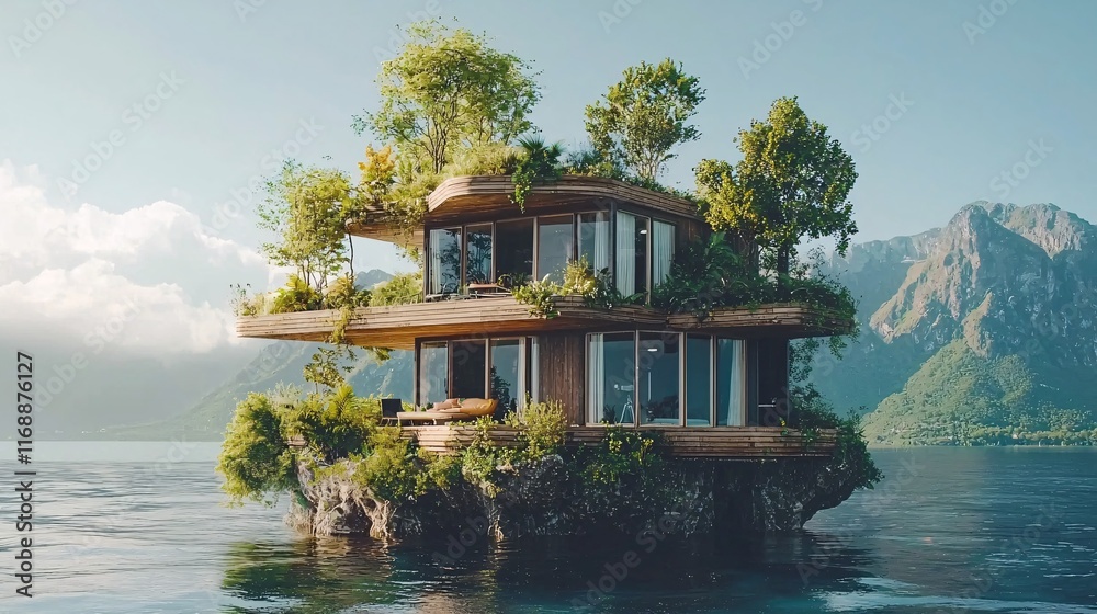 Poster Conservation Energy Renewable Sources Efficiency tidal energy systems operating near pristine coastlines Stock Photo with side copy space
