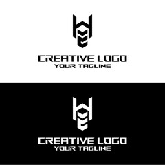 creative letter logo eh design vectors