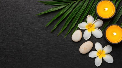 Relaxing Spa Arrangements with Candles, Flowers, and Stones