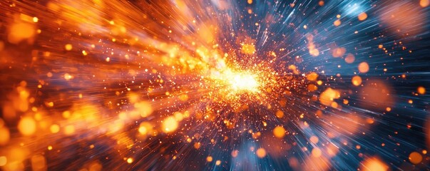 Burst abstract background idea. Dynamic explosion of light and energy creating an abstract cosmic effect.
