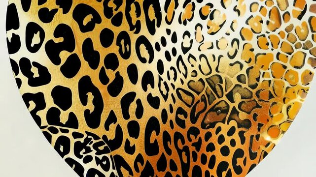 Abstract dynamic leopard heart pattern with illusory movement