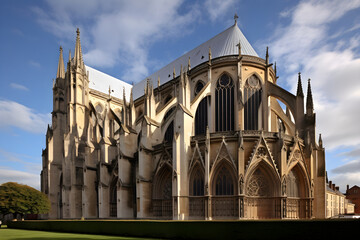 Majestic Gothic Cathedral Under a Dramatic Sky: A Glorious Example of Gothic Architecture
