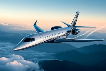 Obraz premium A sleek modern jet soaring through a clear blue sky, leaving a trail of condensation behind