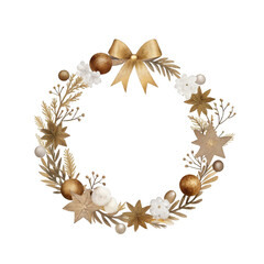 christmas wreath watercolor illustration for kids clothes and prints