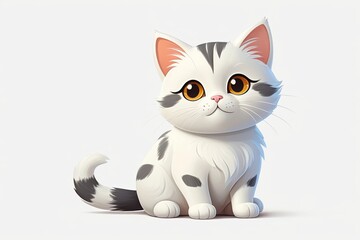 Fototapeta premium there is a cat sitting on the ground with a white background