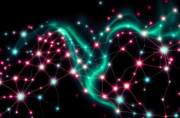 Cybernetic Dream: Bioluminescent Night Cityscape