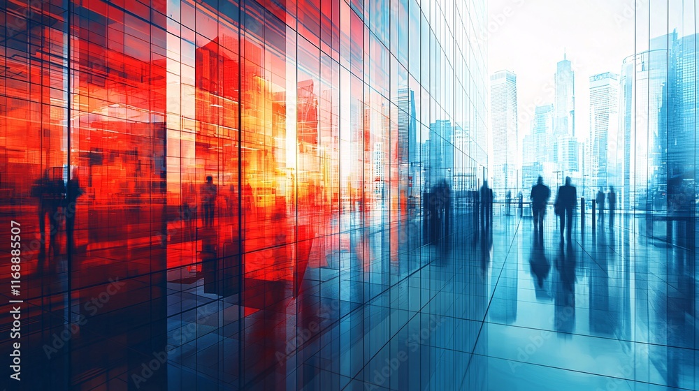 Aufkleber Business Smart Automation Processes Optimization streamlined workflows in smart offices with AI-driven systems Stock Photo with side copy space