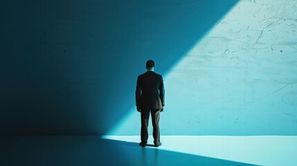 Fototapeta premium Visualization of the internal battle and insecurity of imposter syndrome