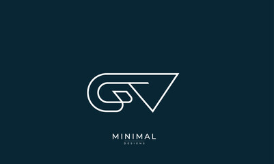 Monogram icon logo GV