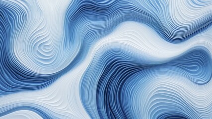 Digital abstract background with wavy blue layers resembling ocean waves, with soft white and gray accents.
