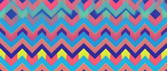 Vibrant Geometric Chevron Pattern Wallpaper