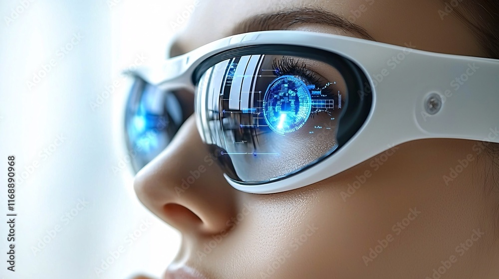 Aufkleber Business Smart Automation Processes Optimization factories utilizing AI-driven quality control systems Stock Photo with side copy space