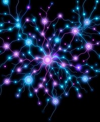 Obraz premium Luminous Constellation Art Nouveau Bioluminescent Neural Network