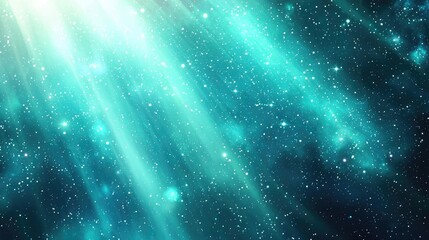 Galaxy abstract background concept. Vivid light rays penetrate through cosmic particles in a mesmerizing celestial backdrop.