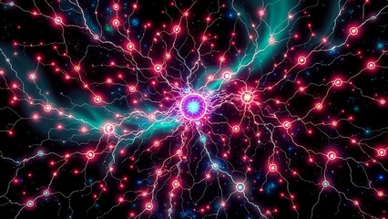 Fototapeta premium Stellar Depth: Vast Galaxy in Red & Blue Hues (16:9)