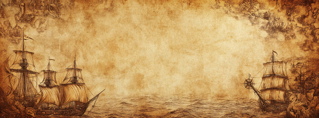 Vintage old sea map background. abstract brown texture travel background.
