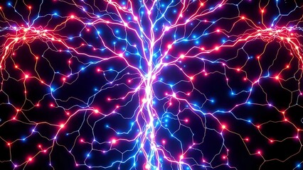 Ethereal Bioluminescent Tree with Intertwining Blue & Pink Lights (16:9)