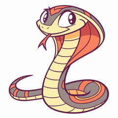 Fototapeta premium Vector cobra snake Isolated, Isolated, Animals, Editable