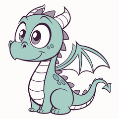 Obraz premium Vector cute dragon Isolated, Isolated, Animals, Editable