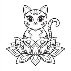 cat with flower