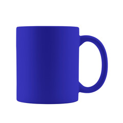 Blank blue cup isolated on white. Mockup for design