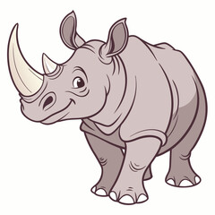 Fototapeta premium Vector Rhinoceros Isolated, Isolated, Animals, Editable