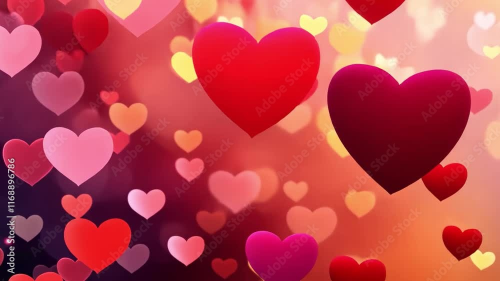 Aufkleber colorful hearts float across a soft background, creating a romantic atmosphere ideal for valentines 