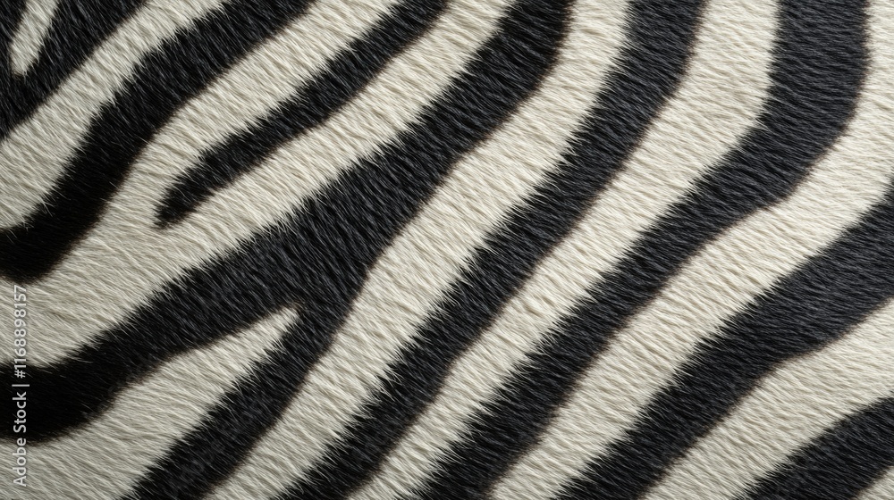 Poster close-up view of elegant zebra stripes showing detailed texture and pattern for artistic and design 