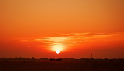 The point at which the temperature gradually drops in a bright orange sunset