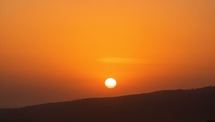 The point at which the temperature gradually drops in a bright orange sunset