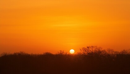 The point at which the temperature gradually drops in a bright orange sunset