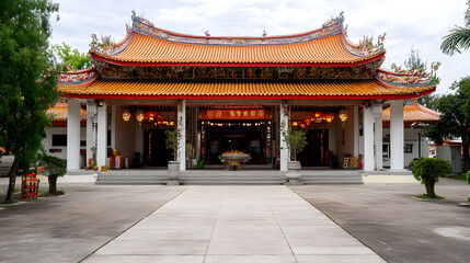 Obraz premium Cultural festival celebration traditional temple photography urban environment front view heritage