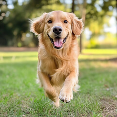 golden retriever dog running 