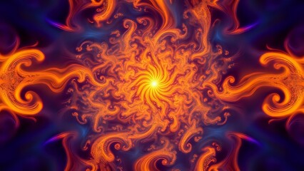 Cosmic Vortex: Vibrant Fractal Art Background
