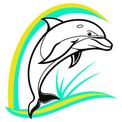 Obraz premium dolphin jumping in water