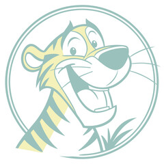 a tigger head muscat logo icon silhouette vector