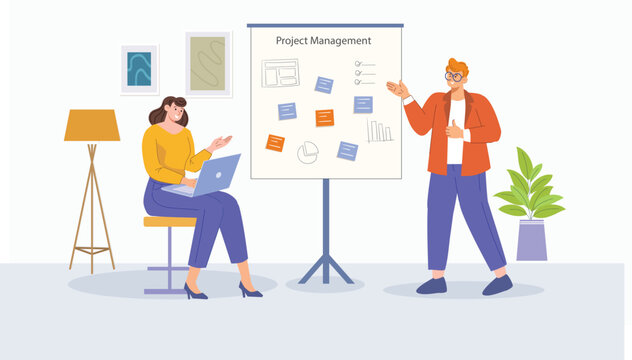 A dynamic design featuring collaborative project planning tools, Gantt charts, and teamwork concepts for effective organization and execution of goals.