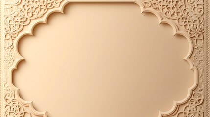 Fototapeta premium Intricate Beige Ornate Frame Design Background