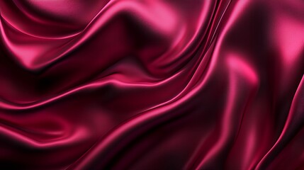 Obraz premium Deep Crimson Silk Draped Luxuriously Soft Fabric