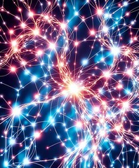 Naklejka premium Swirling Cosmos Abstract Starry Night Sky Art Nouveau Digital Background